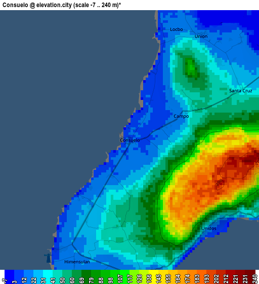 Consuelo elevation map