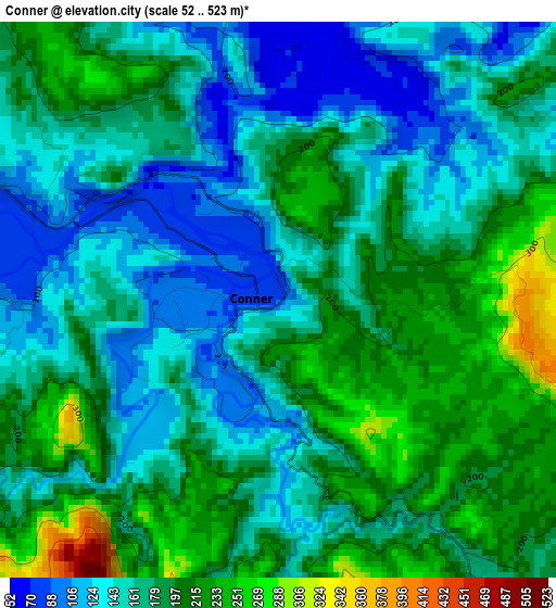 Conner elevation map