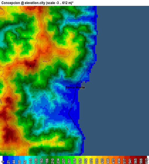 Concepcion elevation map