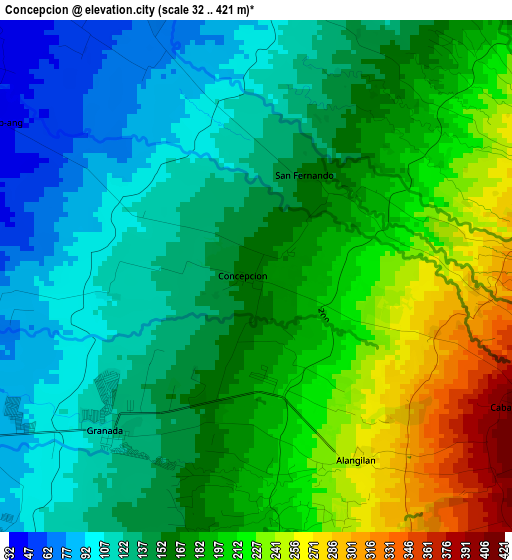 Concepcion elevation map