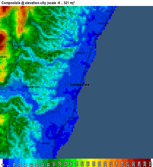 Compostela elevation map