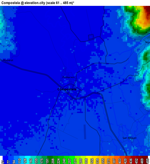 Compostela elevation map