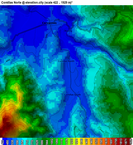 Comillas Norte elevation map