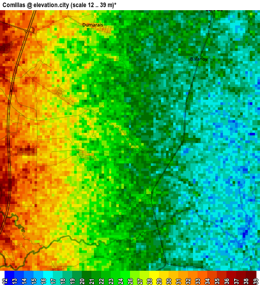 Comillas elevation map