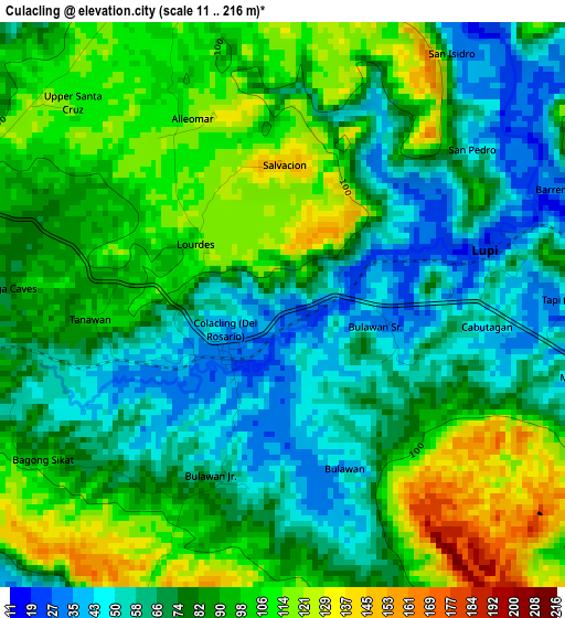 Culacling elevation map