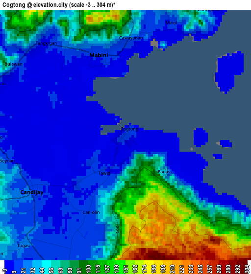 Cogtong elevation map