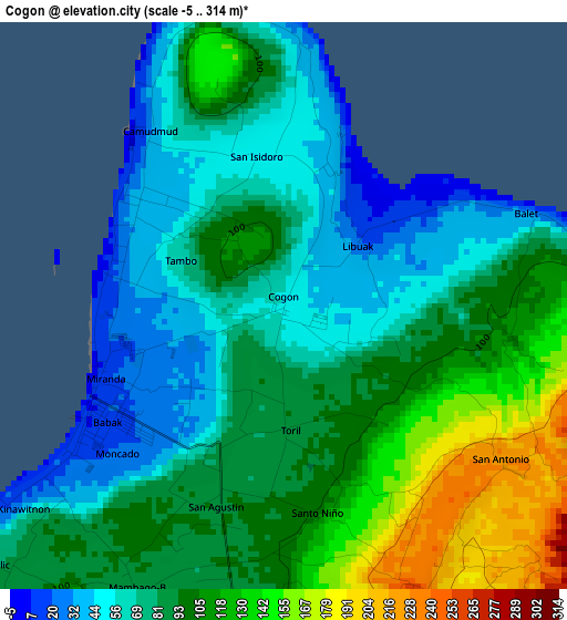 Cogon elevation map