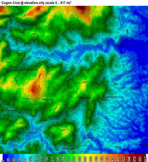 Cogon Cruz elevation map