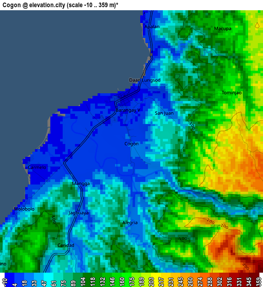 Cogon elevation map