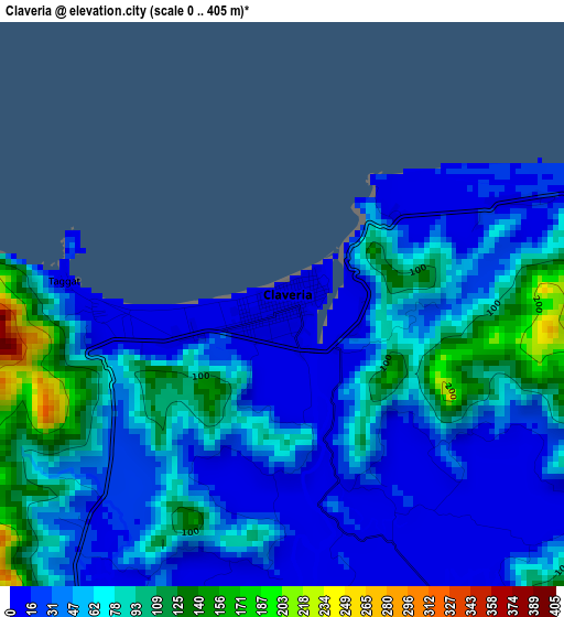 Claveria elevation map