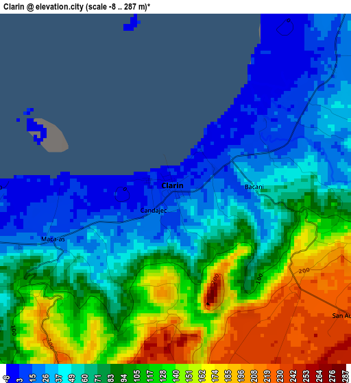 Clarin elevation map