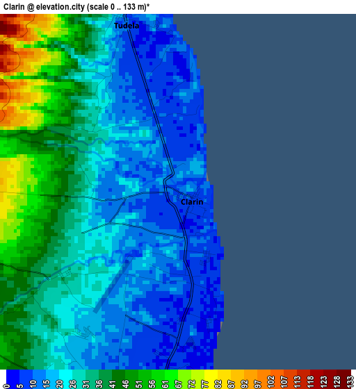 Clarin elevation map