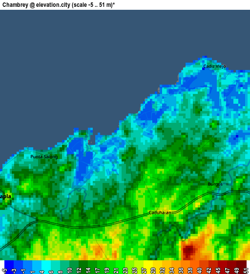 Chambrey elevation map