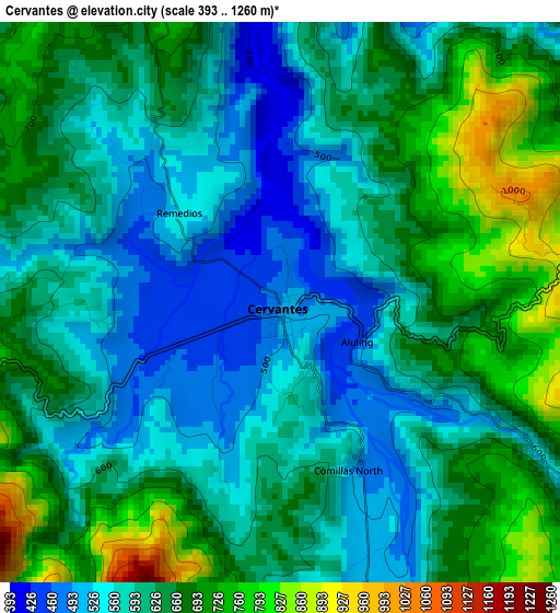 Cervantes elevation map