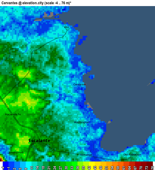 Cervantes elevation map