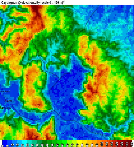 Cayungnan elevation map