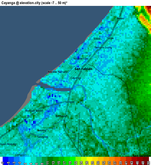 Cayanga elevation map