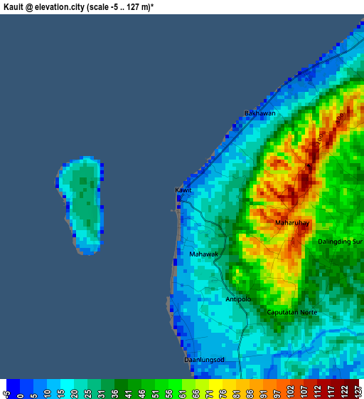 Kauit elevation map