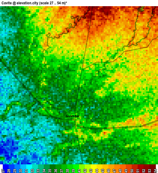 Cavite elevation map