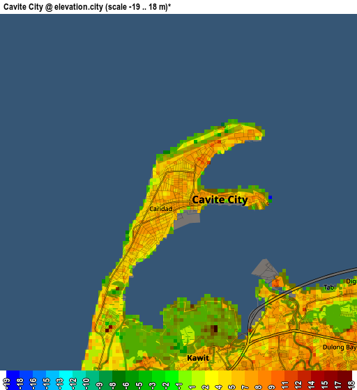 Cavite City elevation map