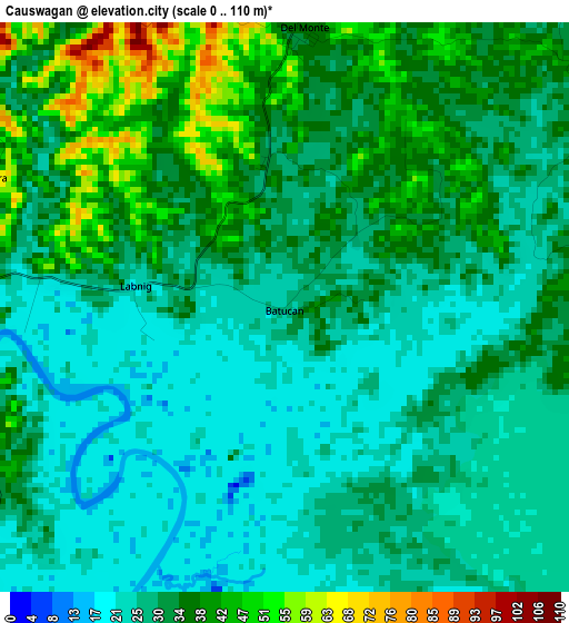 Causwagan elevation map