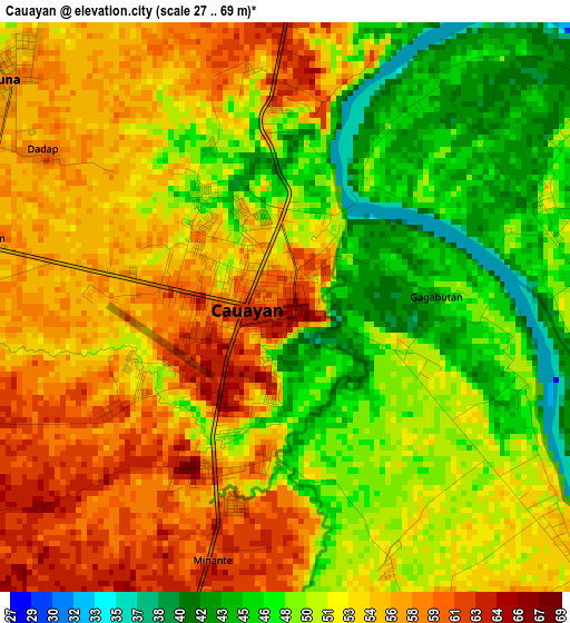 Cauayan elevation map