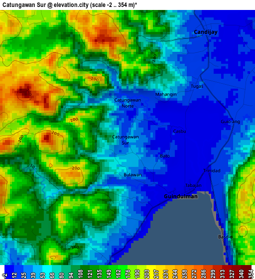 Catungawan Sur elevation map