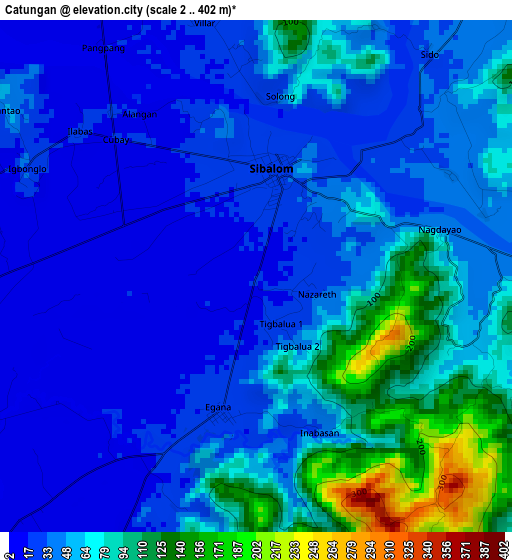 Catungan elevation map