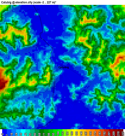 Catubig elevation map