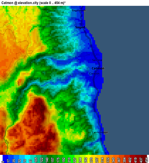 Catmon elevation map