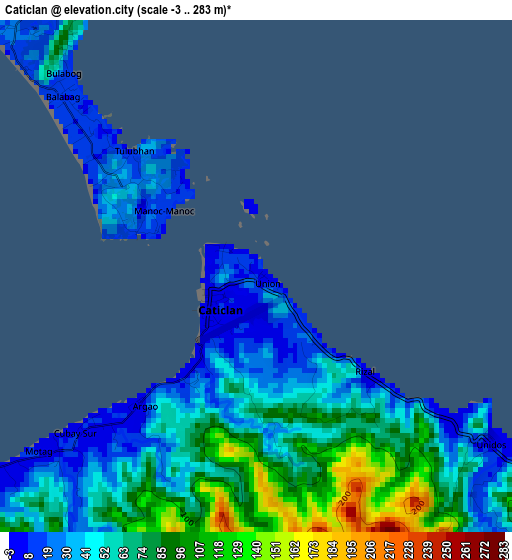 Caticlan elevation map