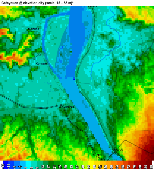 Catayauan elevation map