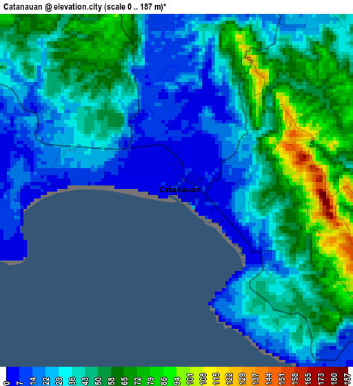 Catanauan elevation map