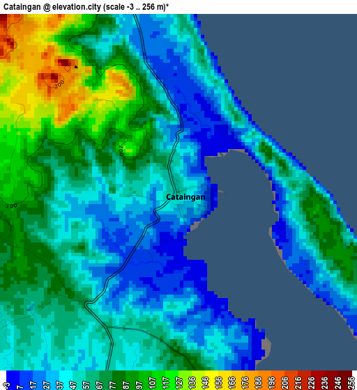 Cataingan elevation map