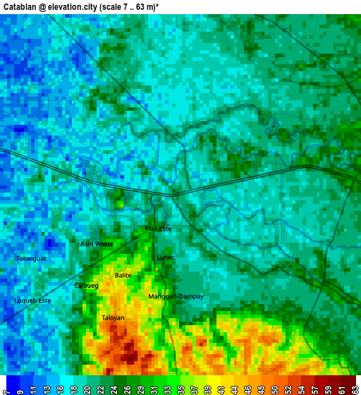 Catablan elevation map