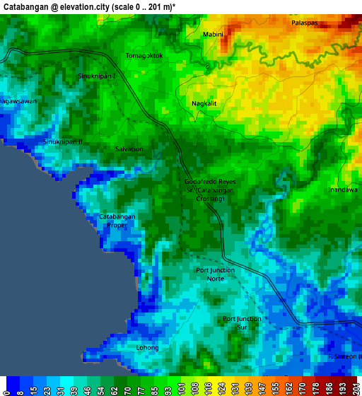 Catabangan elevation map