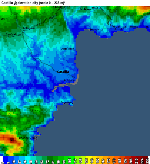 Castilla elevation map