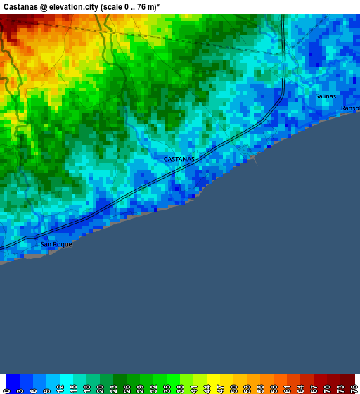 Castañas elevation map