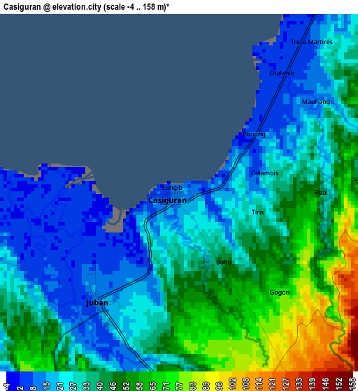 Casiguran elevation map