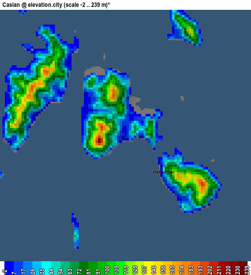 Casian elevation map