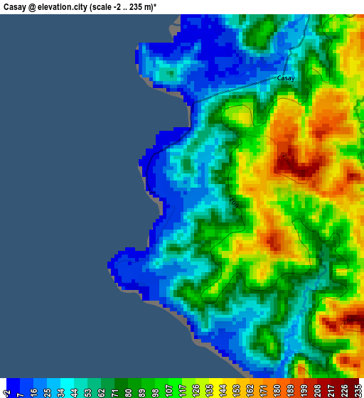 Casay elevation map