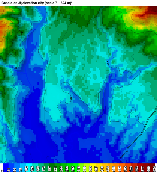 Casala-an elevation map