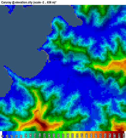 Caruray elevation map