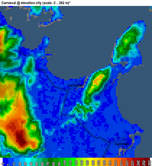 Carrascal elevation map