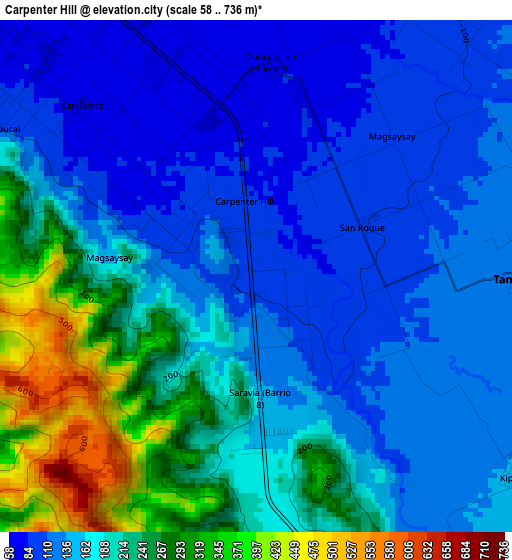 Carpenter Hill elevation map