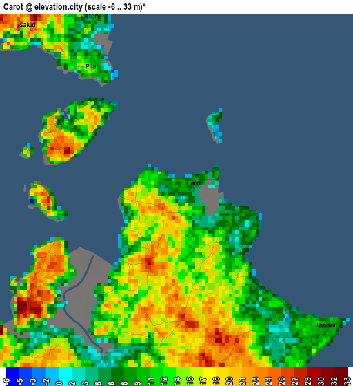 Carot elevation map