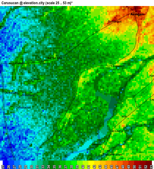 Carusucan elevation map