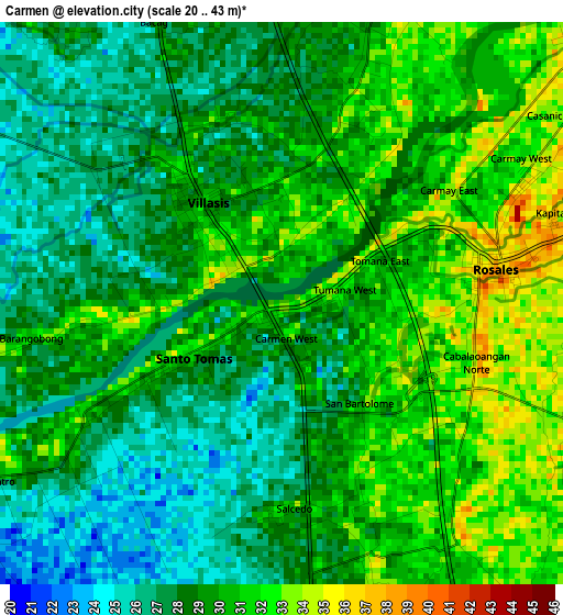 Carmen elevation map