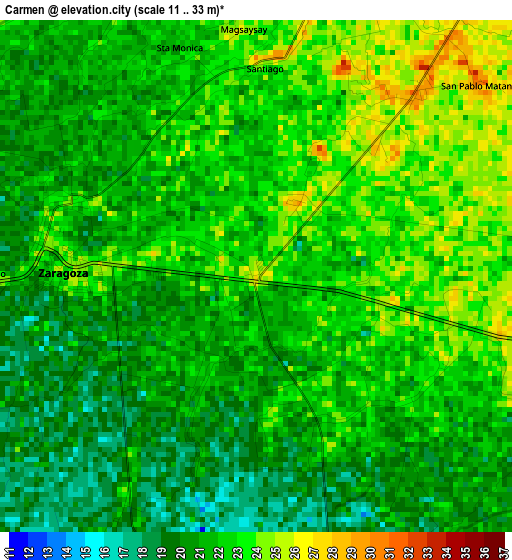 Carmen elevation map