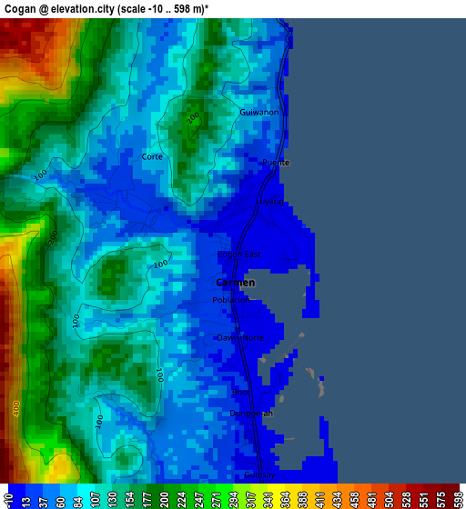 Cogan elevation map